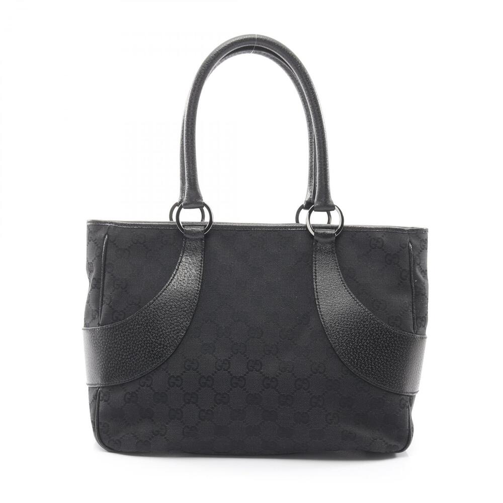 Gucci GG Canvas Handbag Leather Black
